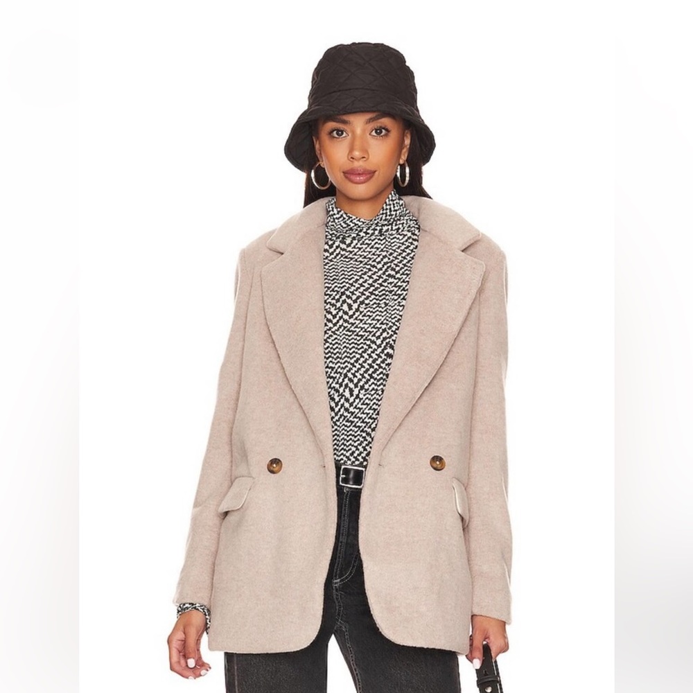 Free People Mari Solid Blazer Peacoat